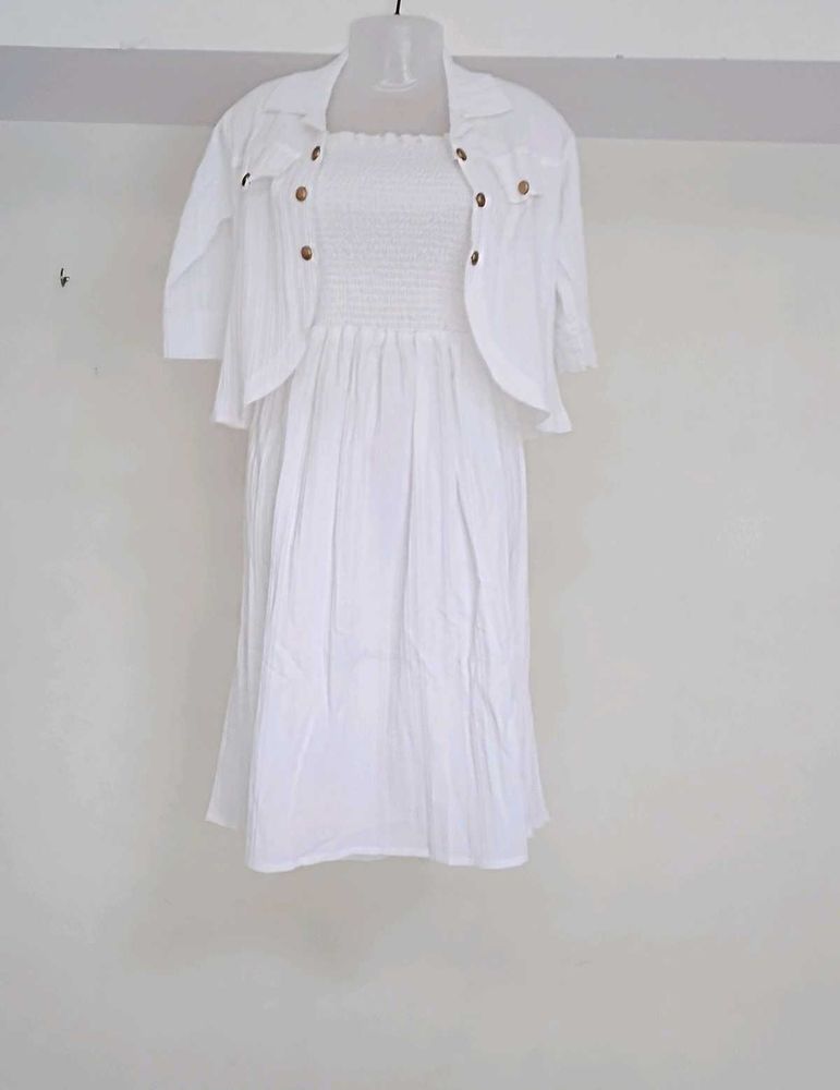 White Dress &amp; Jacket Set - Casual Summer Vibes