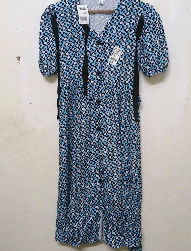 Trendy New Printed Midi Shirt Dress