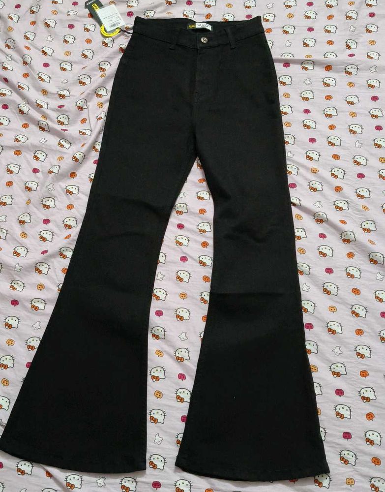 Black Flare Leg Pants