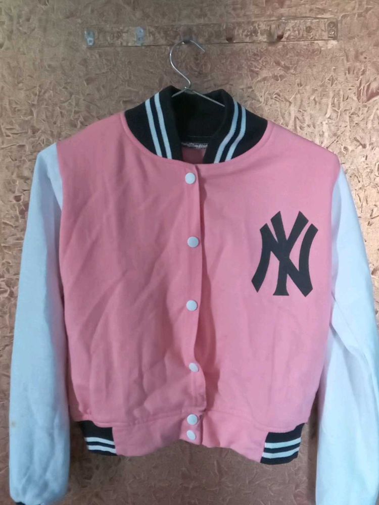 Pink NY Varsity Jacket
