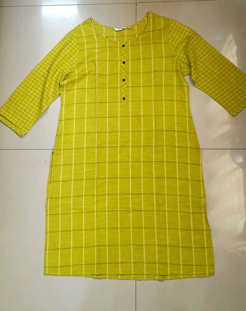 Chartreuse Plaid Tunic Dress