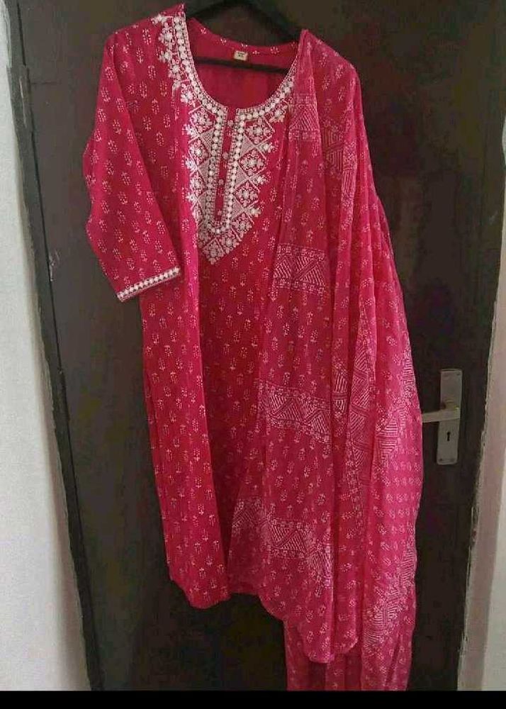 Pink Embroidered Kurta Set