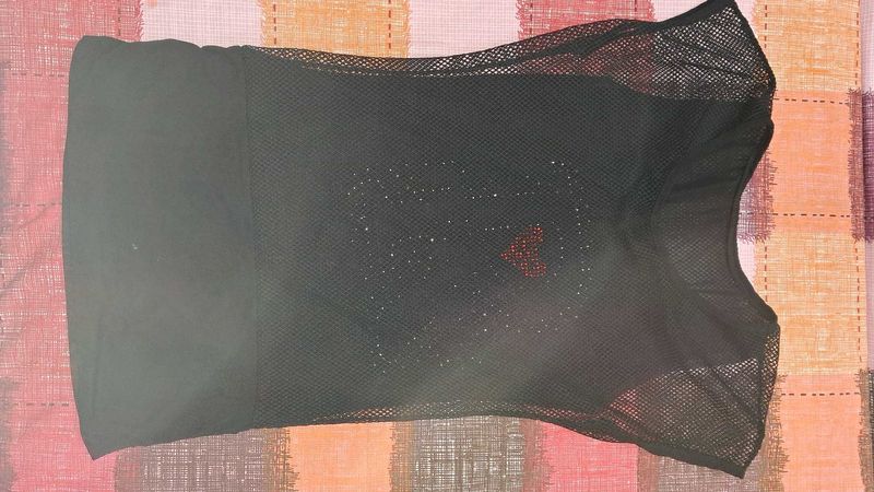 Stylish Black Mesh Top