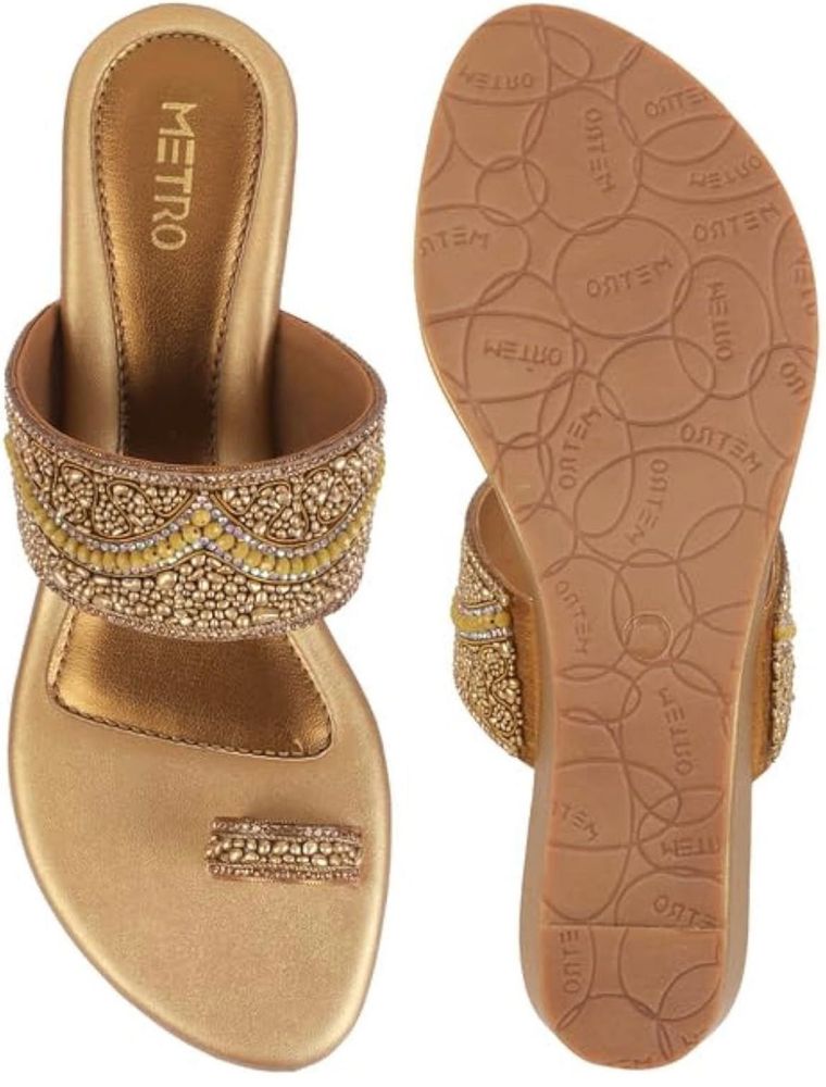 Gold Flats &amp; Sandals