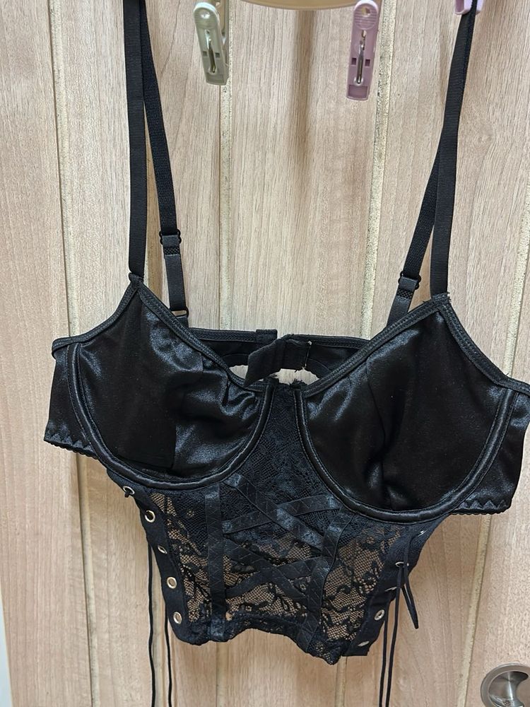 Black Lace Corset Bralette