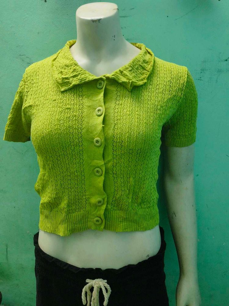 Olive Crochet Crop Top