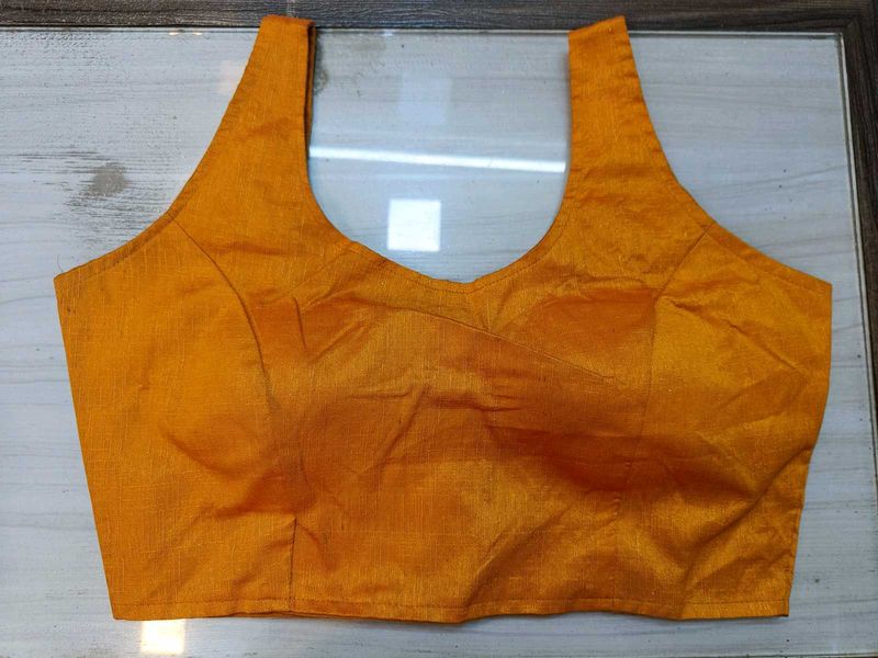 Mustard Sleeveless Bollywood Blouse