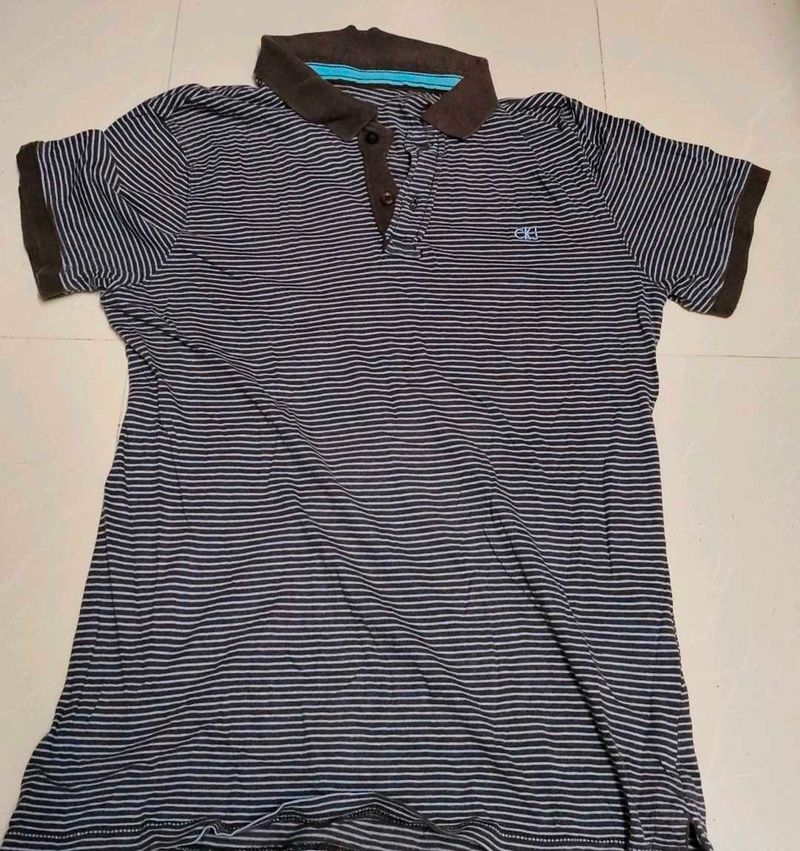 Calvin Klein Striped Polo T-shirt