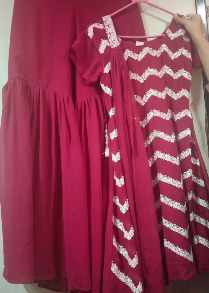 Short Top With Garara And Dupatta