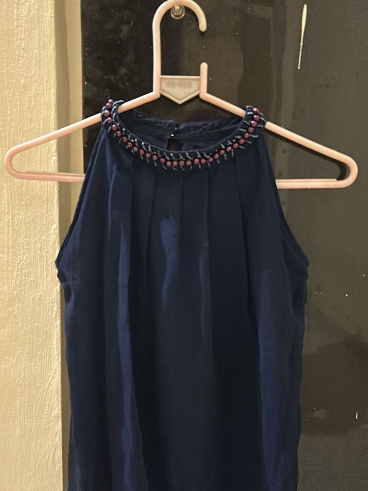 Elegant Navy Blue Top