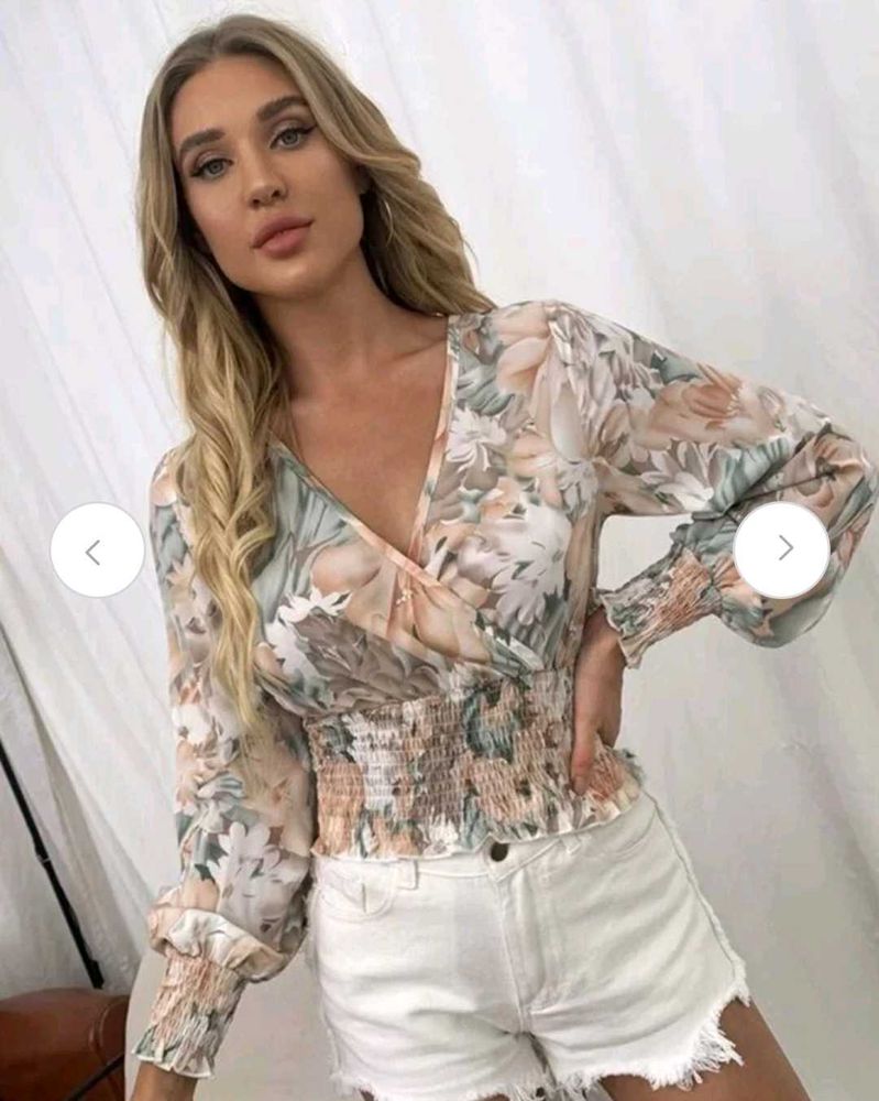 Stylecast And Slyck Floral Print Deep Vneck Top