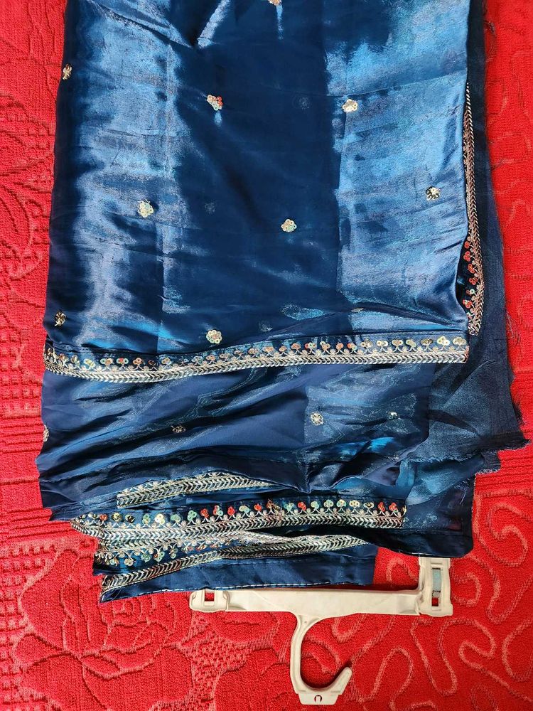 Blue Dress Saree