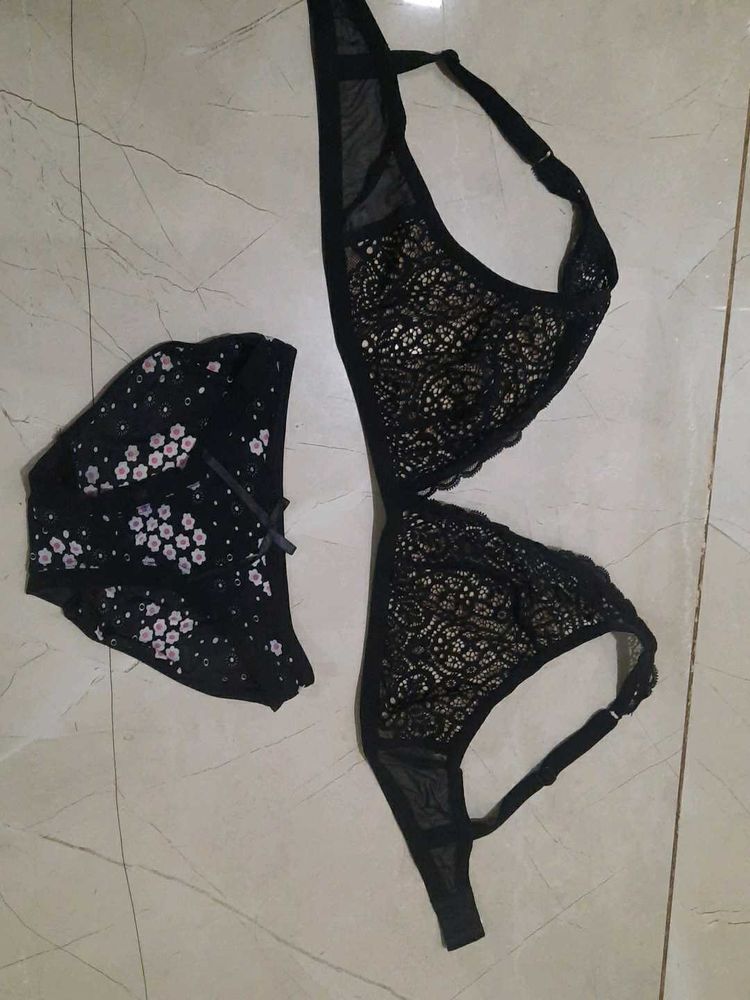 Black Lace Bikini Set