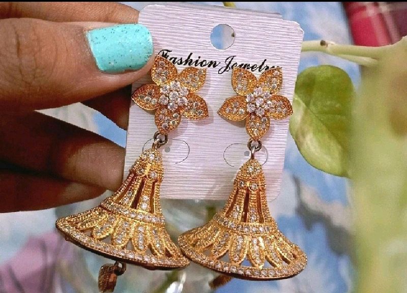 New Gold Artificial Earrings