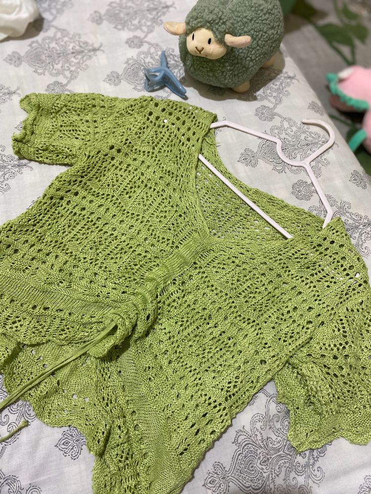 GREEN KNITTED TOP
