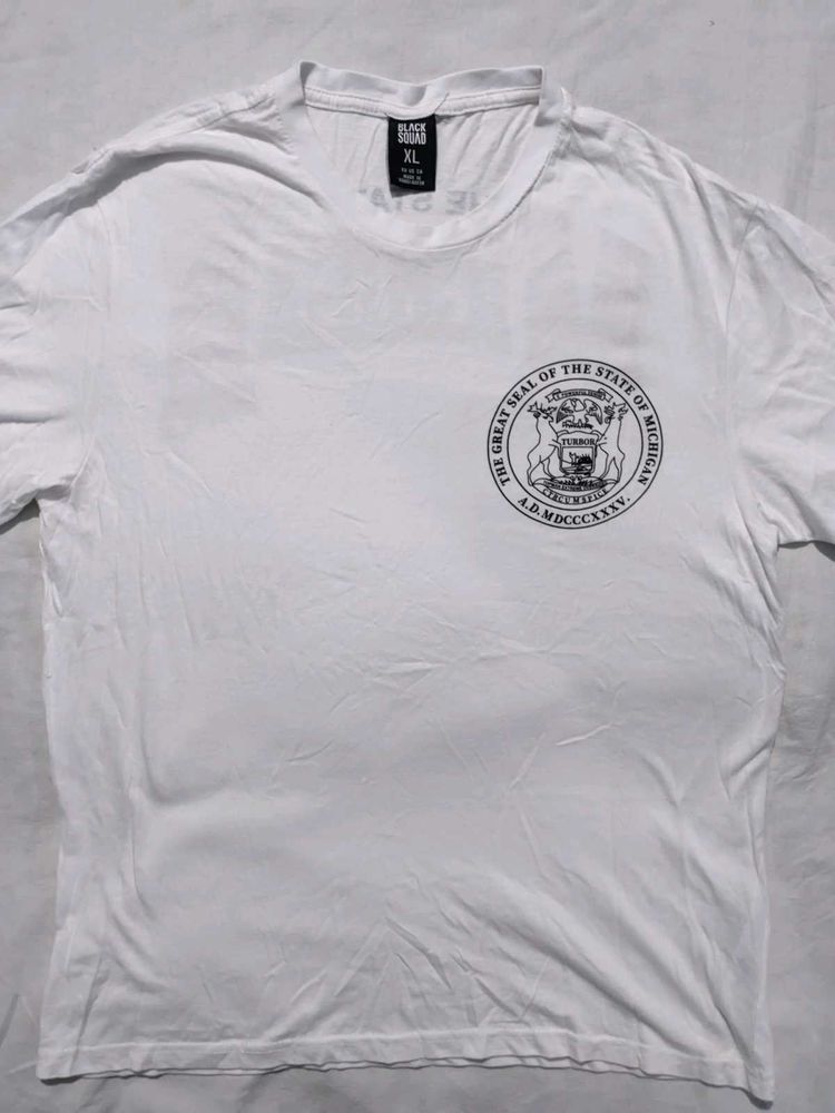 White Michigan Seal Graphic Tee XL