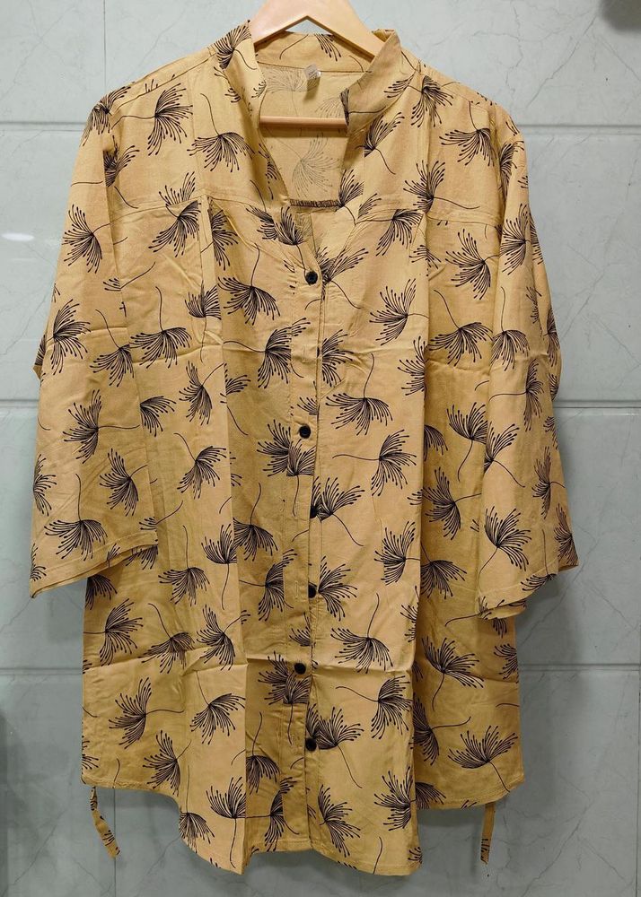 Floral Print Hip Cover Top For Women