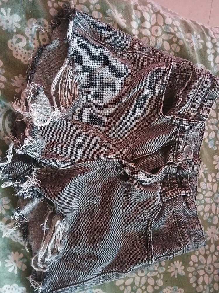 Distressed Denim Shorts