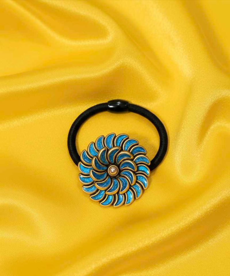 Blue Flower Hair Tie