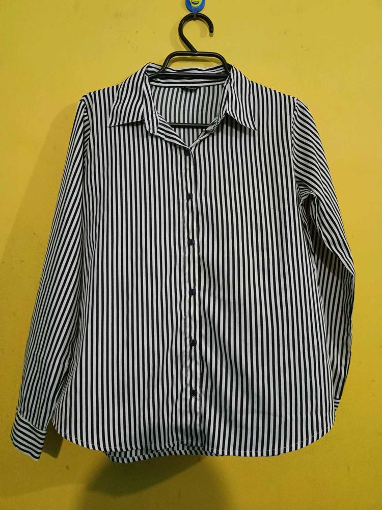 Striped Button-Down Top