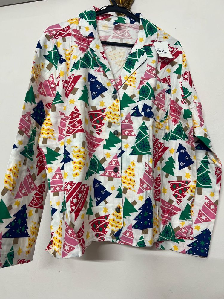 Old Navy Flannel Christmas Tree Print Nightset
