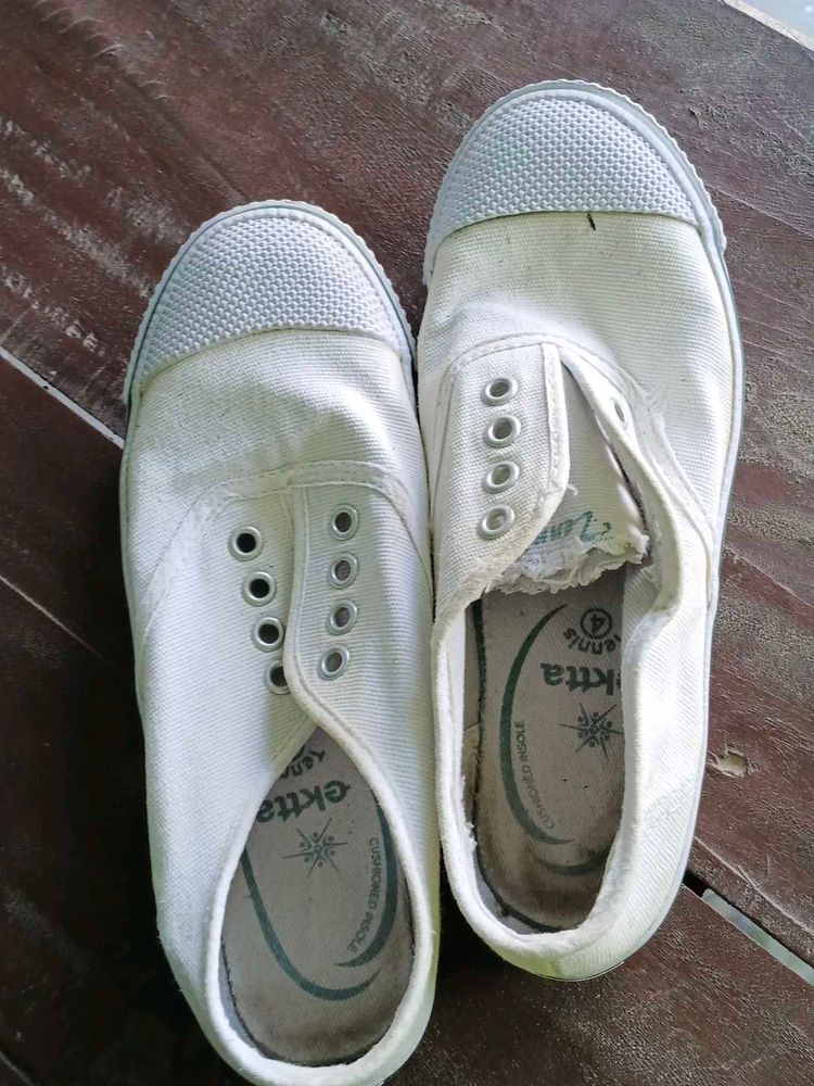 Cute White Casual Shoes