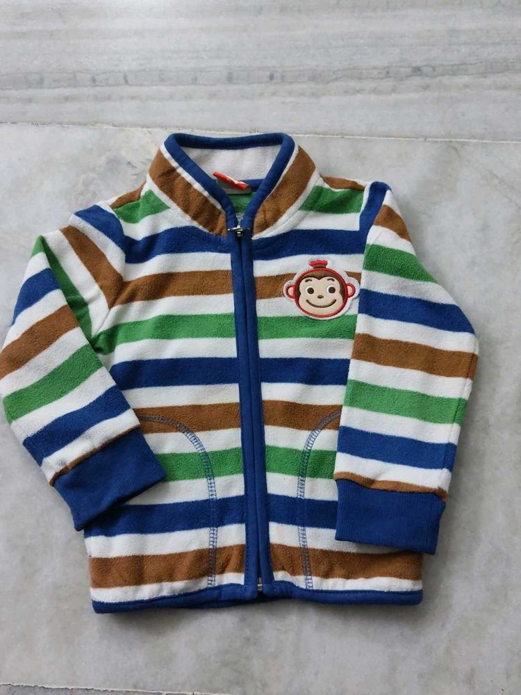 Cute Striped Fleece Jacket