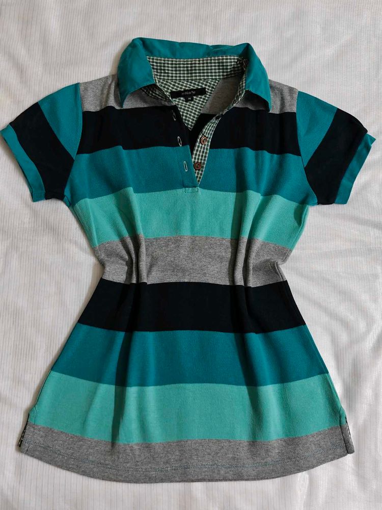 Striped Polo Top