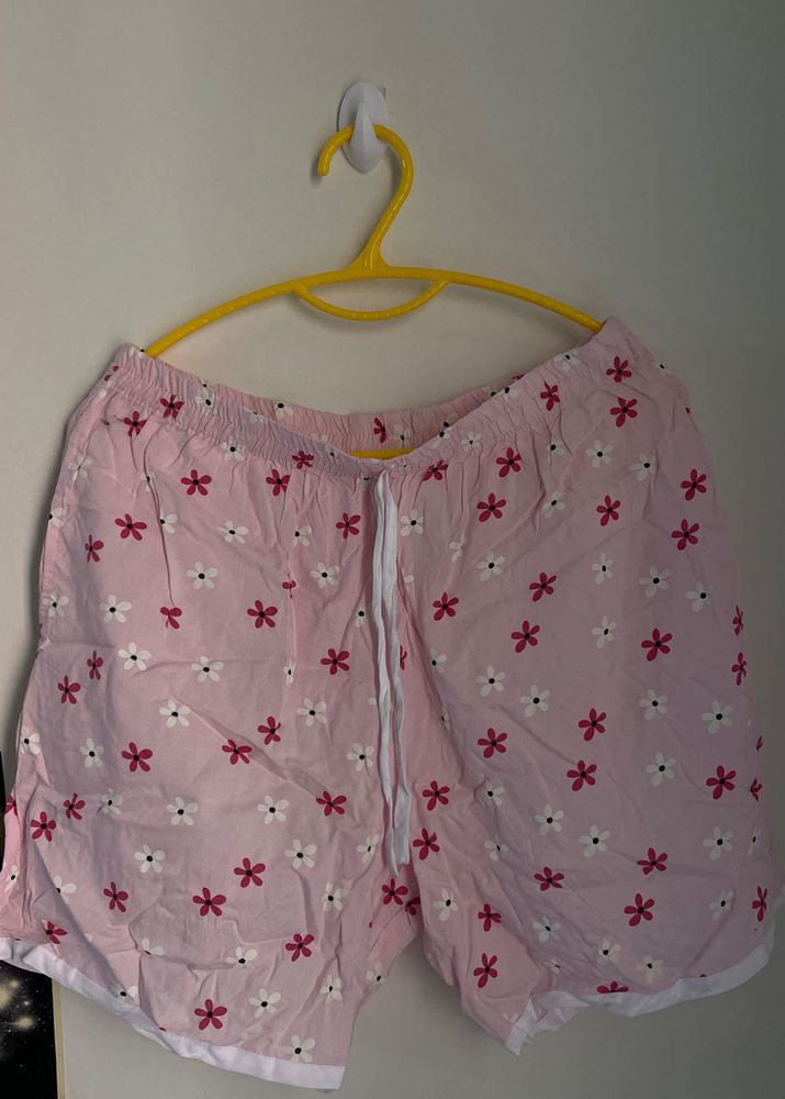 Pink Casual Cotton Shorts