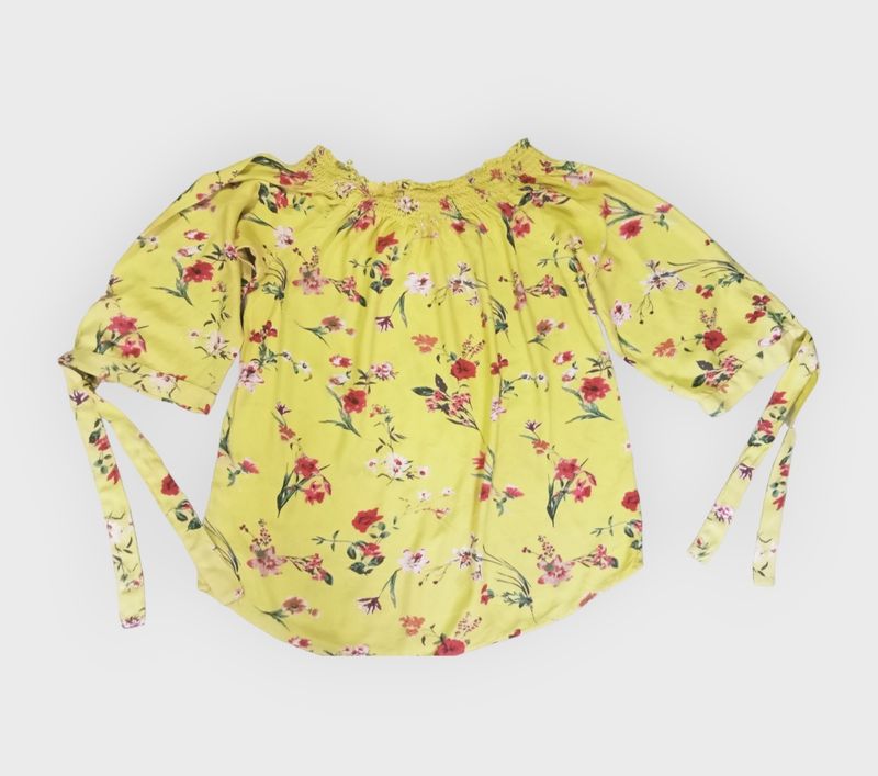 Formal Printed Women Yellow Top