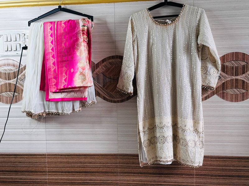 Anarkali Suit With Contrast Dupatta