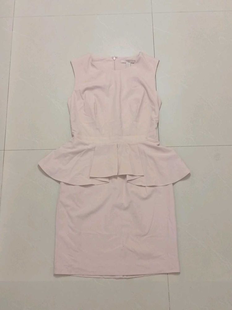 Elegant Pink Peplum Dress