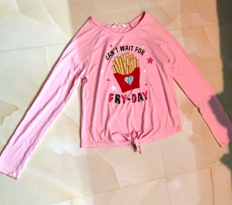 Pink Fry-Day Long Sleeve Top