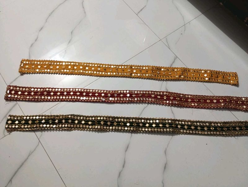 Set of 3 Mirror Work Waist Belts