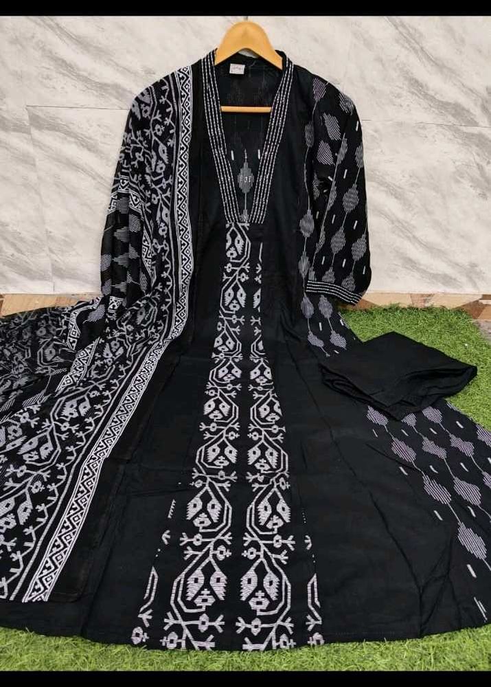 Black Long Kurti Set