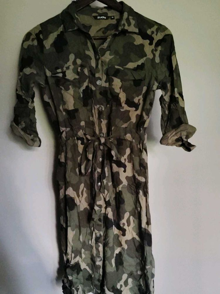 Camouflage Shirt Dress