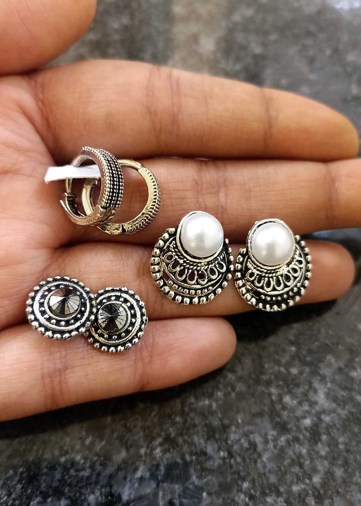 Oxidised Silver Earrings Combo