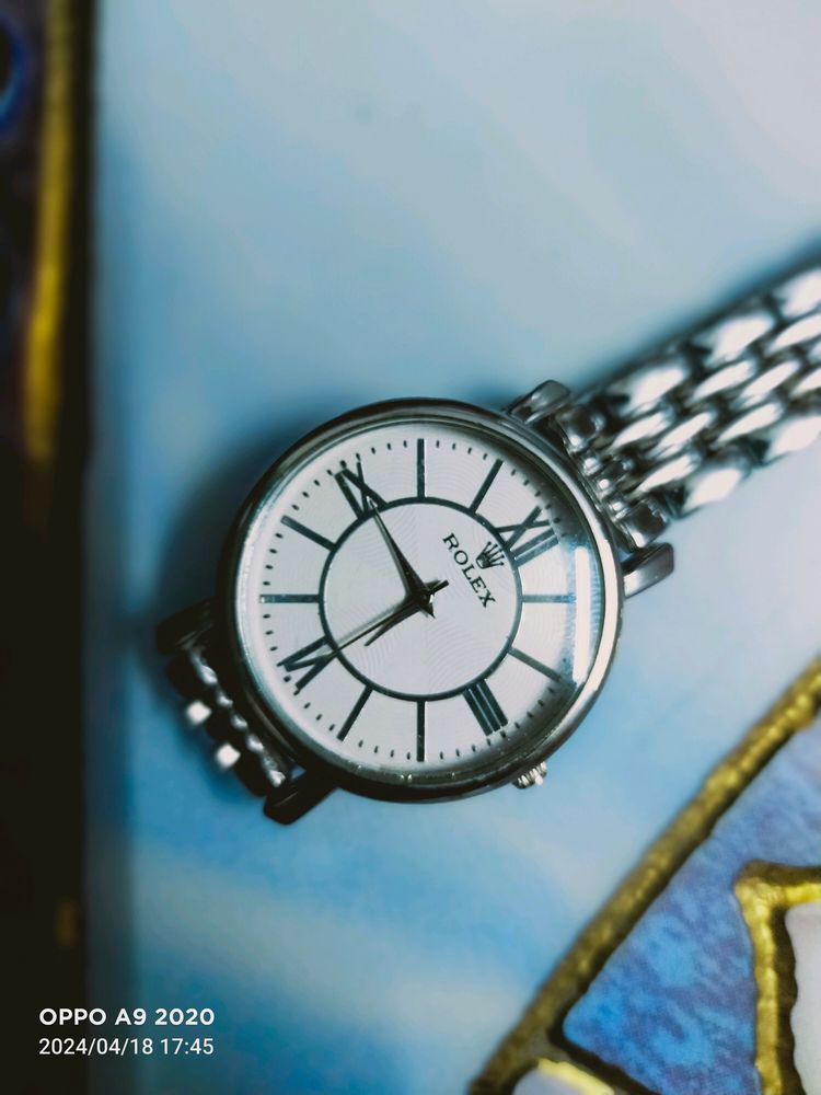 Silver Rolex Watch For Women