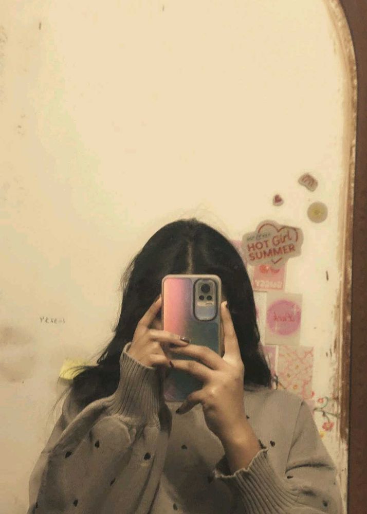 Cozy Grey Heart Print Sweater