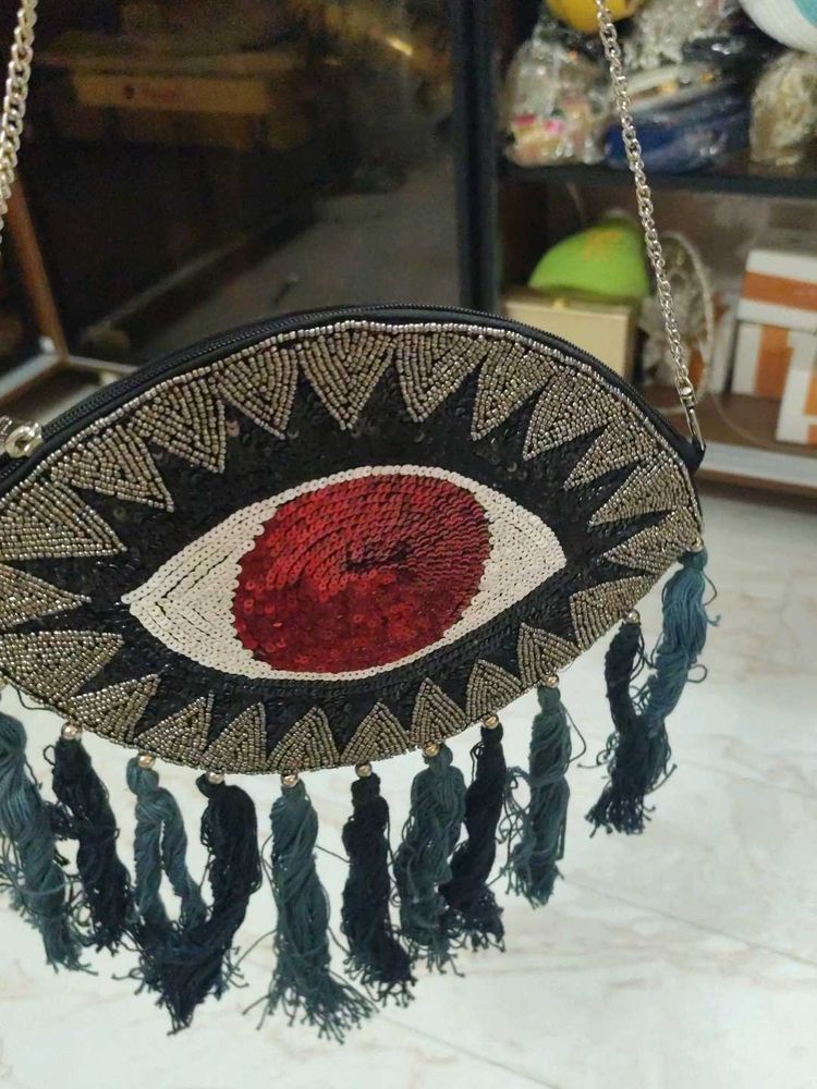 Black Evil Eye Sling Bag