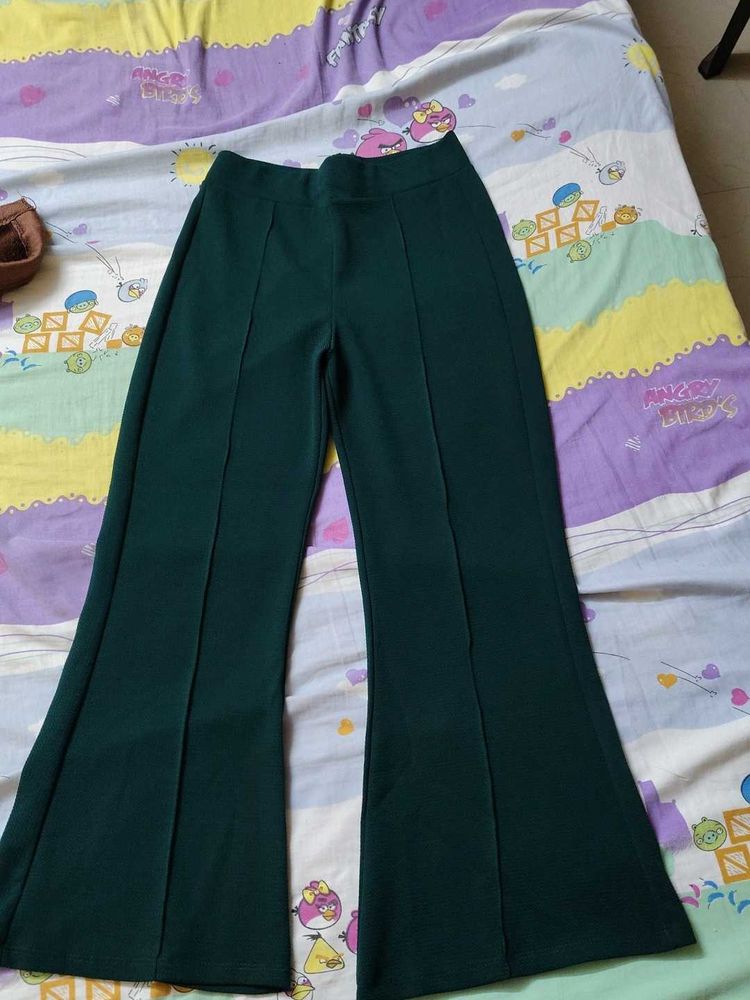 Green Flared Leg Pants
