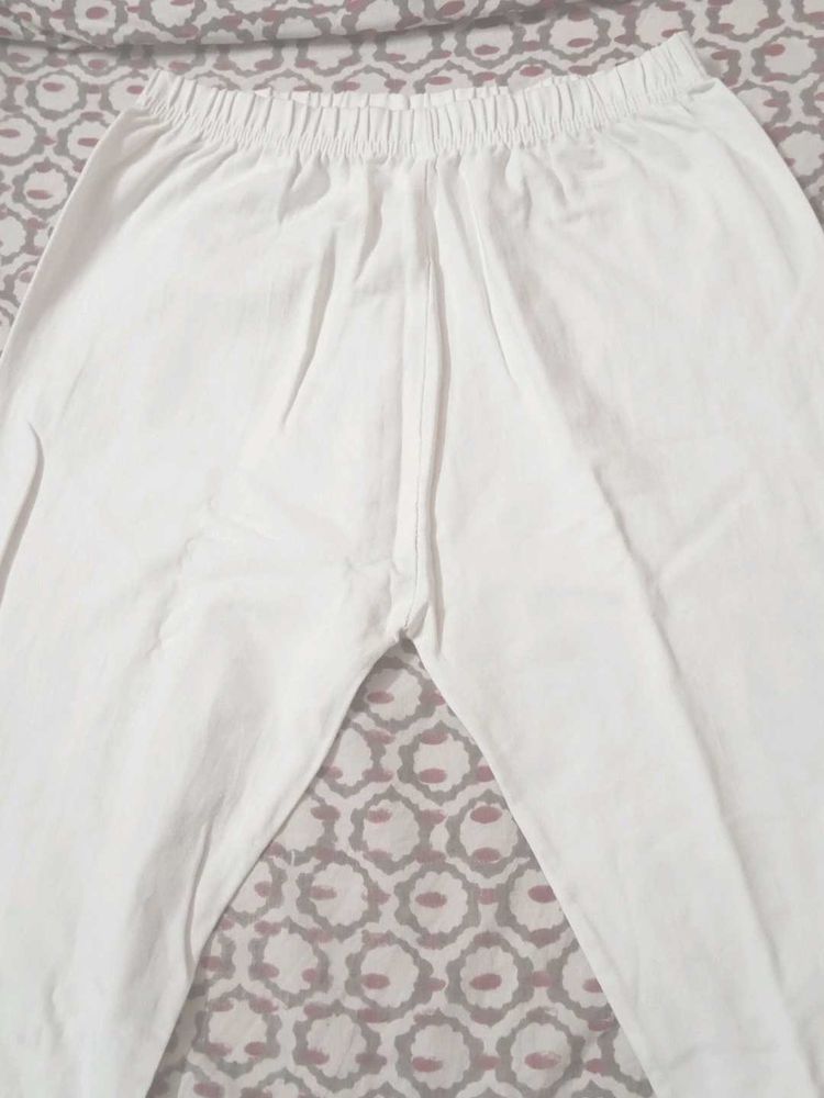 White Cotton Lounge Pants
