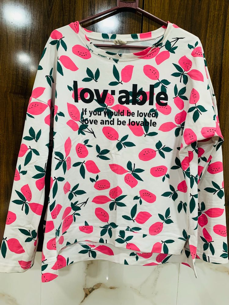 Floral Loose Fit Top For Girls
