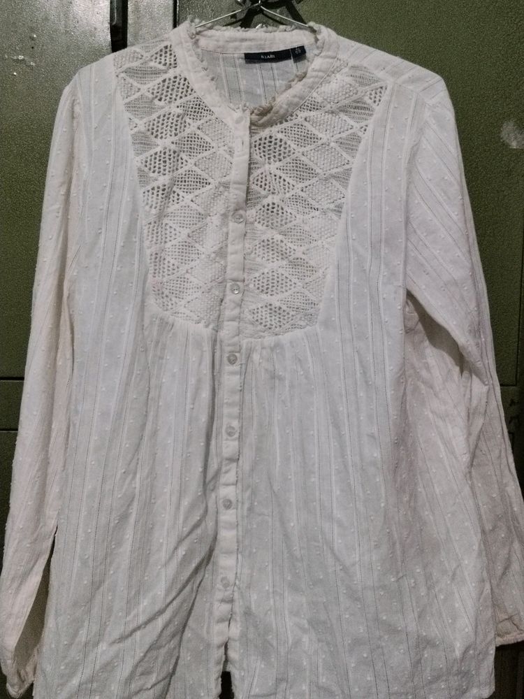White Chikankari Top