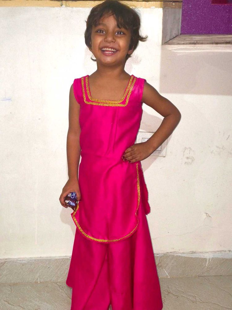 Cute Girl Punjabi Suit And Circle Plazo Set
