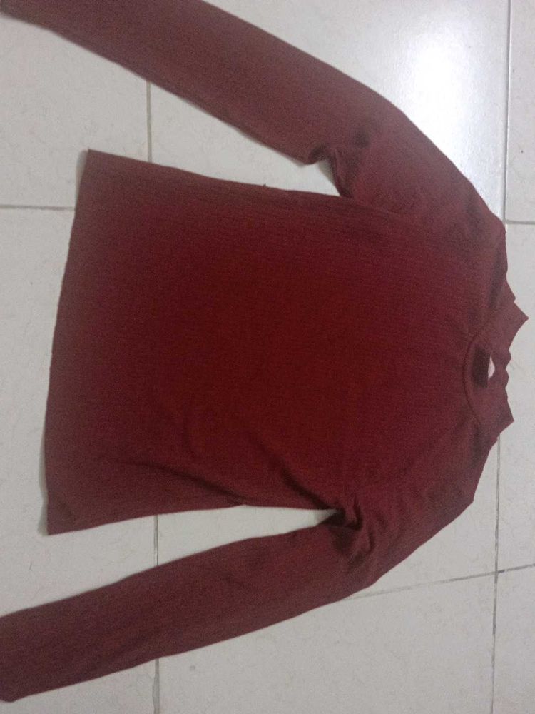 Burgundy Mock Neck Top