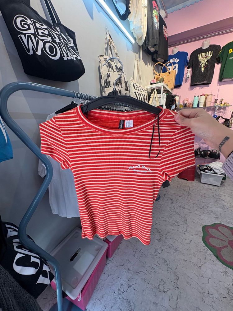 Striped Red &amp; White Tee