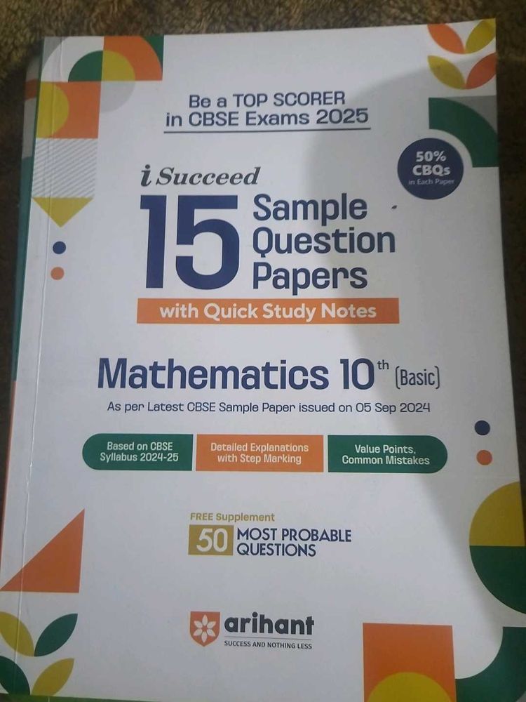 Arihant i Succeed 15 Sample Paper For Class 10