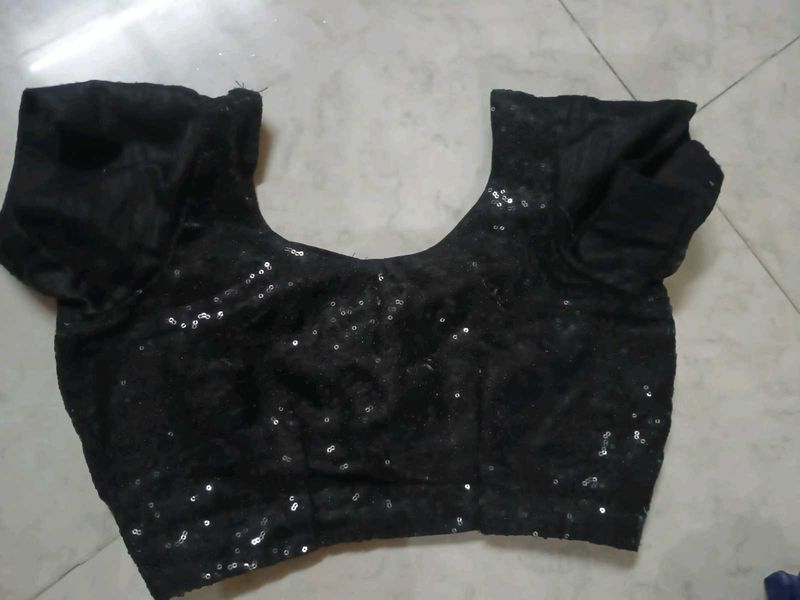 Black Sequin Blouse