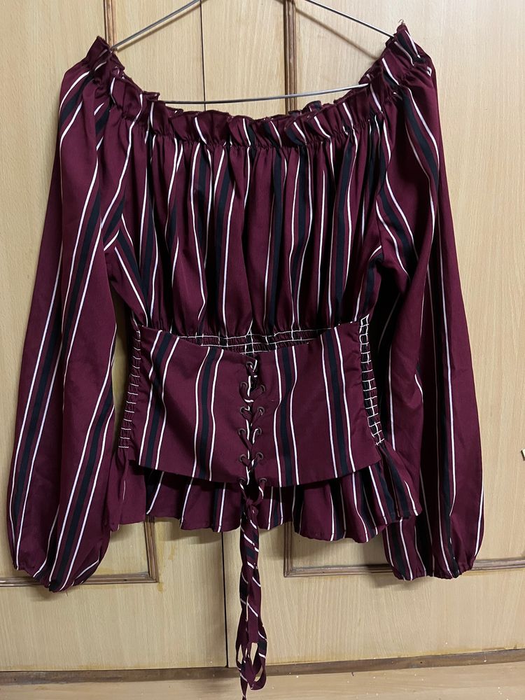 Off Shoulder Red Top